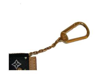   Vuitton Black Monogram Key Chain Cles Small Coin Pouch Purse  