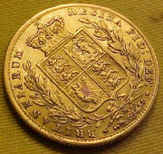   GOLD SHIELD BACK SOVEREIGN 1872 RARE YOUNG HEAD   M MINT MARK & V.GOOD