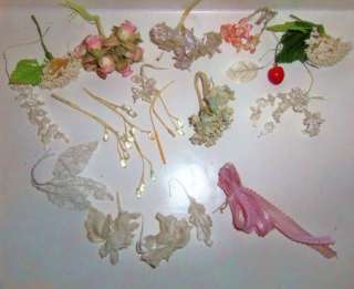   Millinery Flowers Doll Hat Bonnet Trim Pink White Roses Bouquet  