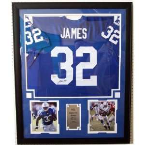   Signed Edgerrin James Uniform   Framed Colts Home 