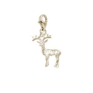  Rembrandt Charms Reindeer Charm with Lobster Clasp, Gold 