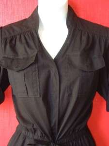 ANN TAYLOR LOFT black shirtwaist dress w. POCKETS new 2  