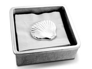 Wilton Armetale Shell Napkin Box  