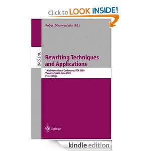 Rewriting Techniques and Applications 14th International Conference 