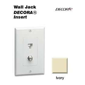    ID Type 625D Telephone/Video Decora Insert Flush Wall Jack   Ivory