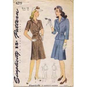  Simplicity 4219 Sewing Pattern Dress Blouse Skirt Size 14 