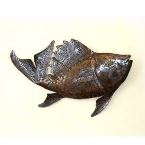   Recycled Oil Drum Fish Wall Art from Haiti   Fish #2: Home & Kitchen