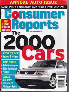 Consumer Reports, April 2000, The 2000 Auto Ratings  