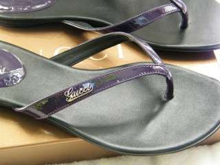 GUCCI SHOES SANDALS flats flip flops Vitello purple Mora new  