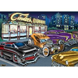   Cindees Diner ~ Wooden Jigsaw Puzzle By Britt Madding: Toys & Games