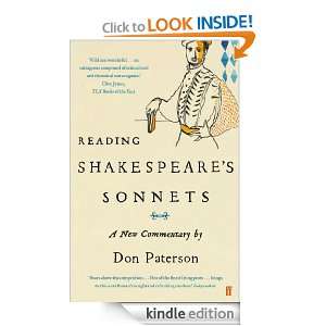 Reading Shakespeares Sonnets A New Commentary Don Paterson  
