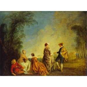  FRAMED oil paintings   Jean Antoine Watteau   24 x 18 