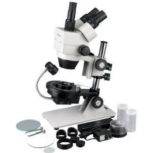 Cordless LED 7X 45X Jewel Gem Stereo Zoom Microscope  