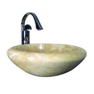 BORIS Cream Onyx Stone Sinks 16.5 Natural Stone Topmount Modern 