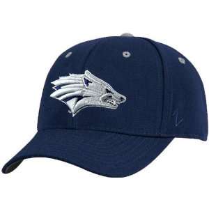   : Zephyr Nevada Wolfpack Navy Blue DHS Fitted Hat: Sports & Outdoors