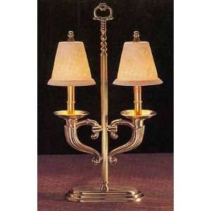  Twin Arms Solid Brass Lamp With Porcelain Shade: Home 