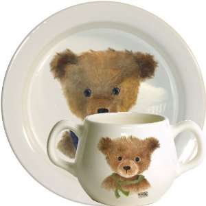  Gien Bears Gift Set, Baby Plate And Two Handled Mug (Boy 