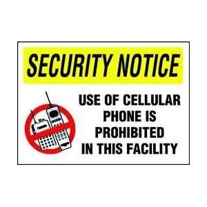  Notice Security Sign,10 X 14in,plstc,eng   BRADY 