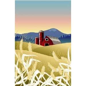  Country Wheat Farm by Linda Braucht. Size 6.63 X 10.00 Art 