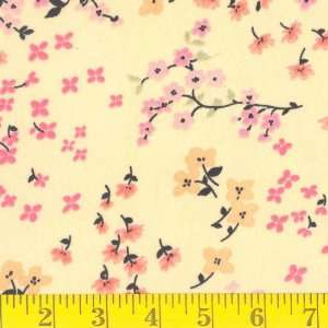   Jersey Cherry Blossom Natural Fabric By The Yard Arts, Crafts
