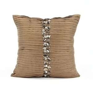   Silk Dupioni Sand Pintuck Crystal Throw Pillow Cover: Home & Kitchen
