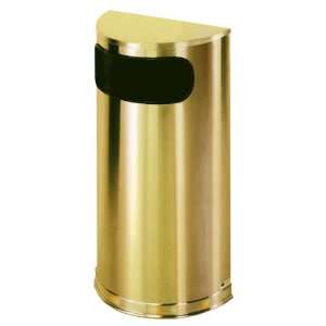 Designer Line Metallic 9 gallon Steel Half Round Satin Brass Stainless 