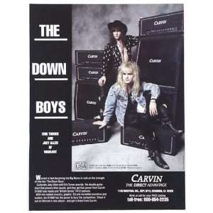  1989 Erik Turner Joey Allen Carvin Amps Print Ad (Music 