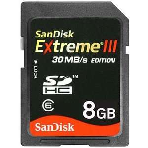  SanDisk 8GB Extreme III SDHC Class 6 High Performance 