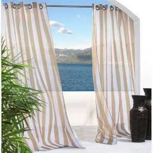   Escape Stripe Grommet Top Indoor Outdoor Curtain Panel