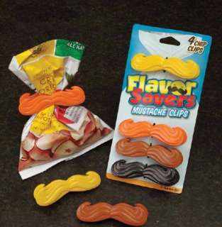 Flavor Savers Mustache Bag Clips NEW Great Gift  