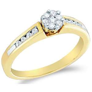   Shape Center with Side Stones Round Brilliant Cut Diamond Ring 5mm (1