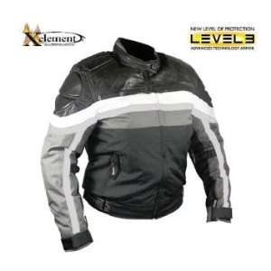   Black and Grey Tri Tex Fabric with Leather Premium Trim Jackets Sz XL