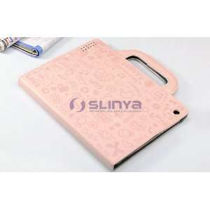  Smart Cute Pretty Leather Case with handle for iPad 2 and 