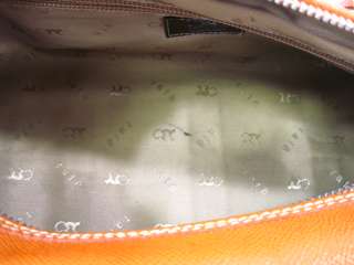 RAFE Orange Leather Canvas Satchel Shoulder Handbag  