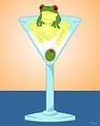 8x10 Print Frog in Martini Glass with Olive Amphibian Green Cute Funny 