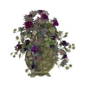   Morning Glory W/Decorative Vase Silk Plant Patio, Lawn & Garden