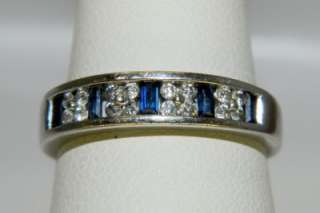 4CTW Natural Blue Sapphire & Diamond Wedding Anniversary Band Ring 3 