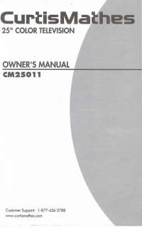OWNERS MANUAL Curtis Mathes 25 Color Television TV EC  