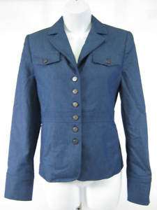 CYNTHIA STEFFE Blue Button Front Blazer Jacket Sz S  