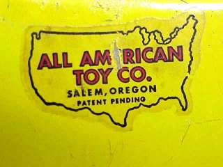 Original pre 1956 Salem Oregon All American Toy Co Timber Toter Log 