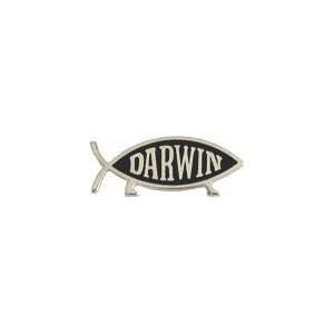 Darwin Fish Silver Lapel Pin