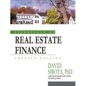    Essentials of Real Estate Finance [Paperback] David Sirota Books