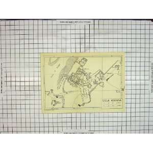  Antique Map Plan Villa Adriana Vale Tempe Barracks