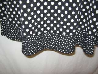 Sandra Darren black, white polka dot dress w/crossover bodice size 14 