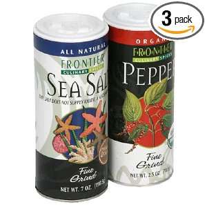 Frontier Culinary Spices, Salt and Pepper Combo Pack, 9.5 Ounce Shaker 