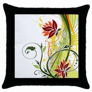  Red & Green Floral Throw Pillow Case: Home & Kitchen