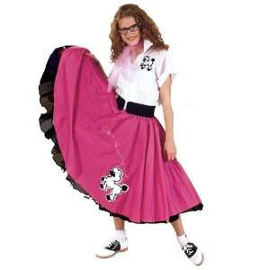  Complete Poodle Skirt Outfit Plus (Pink & White) Adult 
