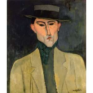  Oil Painting Man witih Hat Amedeo Modigliani Hand 