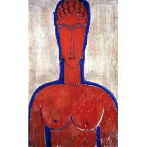  Oil Painting Big Red Buste Amedeo Modigliani Hand 