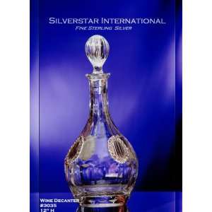   Beautiful Crystal Sterling Silver Wine Decanter: Home & Kitchen